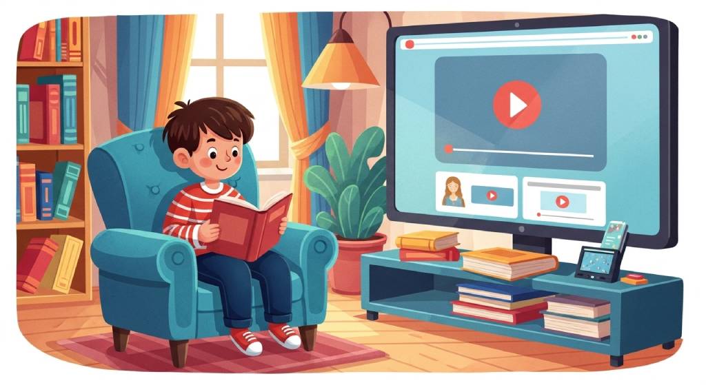 Portada del artículo: Qué hacer cuando tu hijo prefiere YouTube a los libros